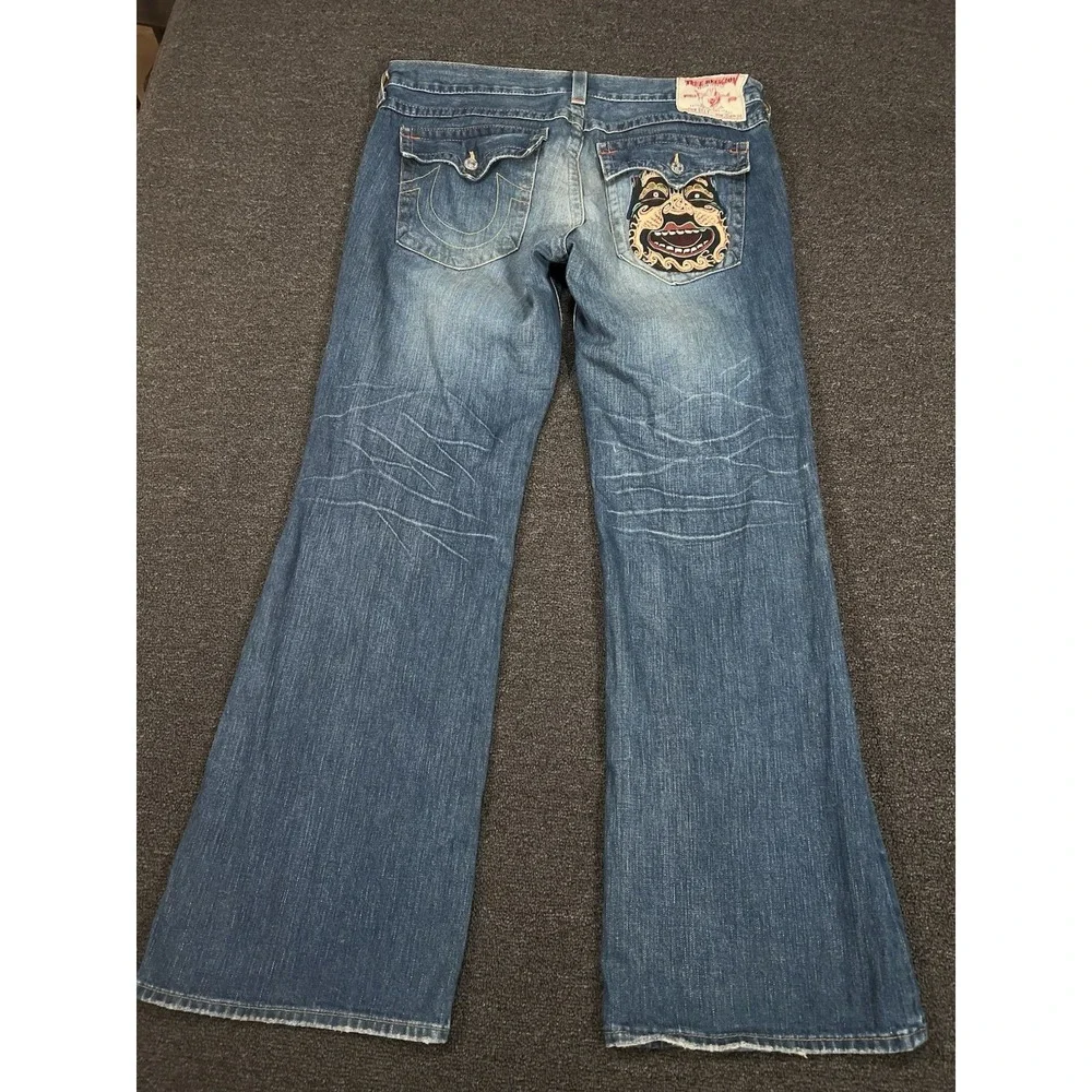 Vintage True Religion Billy Jeans Men 38x34 (Fits 41x35) Embroidered Hip Hop USA